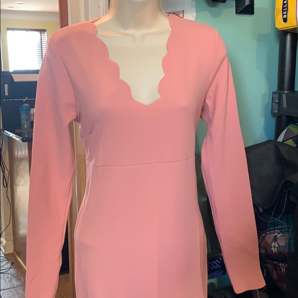 Pink long sleeve Maternity Dress